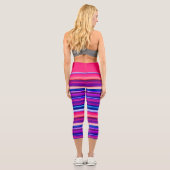 Leggings Capri Bleu, rose et bleu Abstrait (Verso)