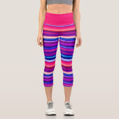 Leggings Capri Bleu, rose et bleu Abstrait (Recto)