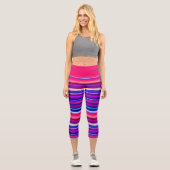 Leggings Capri Bleu, rose et bleu Abstrait (Recto)