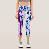 Leggings Capri Bleu, rose et bleu Abstrait (Recto)