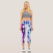 Leggings Capri Bleu, rose et bleu Abstrait (Recto)