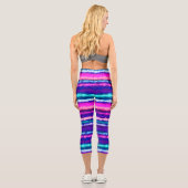Leggings Capri Bleu, rose et bleu Abstrait (Verso)