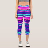 Leggings Capri Bleu, rose et bleu Abstrait (Recto)
