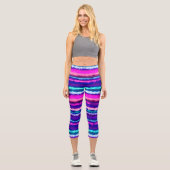 Leggings Capri Bleu, rose et bleu Abstrait (Recto)