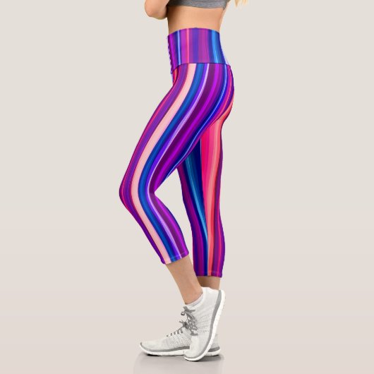 Leggings Capri Bleu, rose et bleu Abstrait (Gauche)
