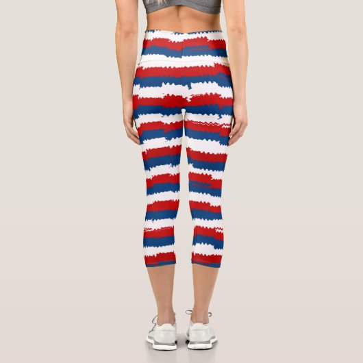 Leggings Capri Bleu rouge Blancs (Verso)