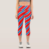 Leggings Capri Bleu rouge Diagonale (Recto)