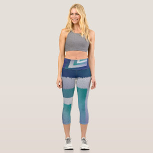 Leggings Capri bleu sarcelle gris ex pastel