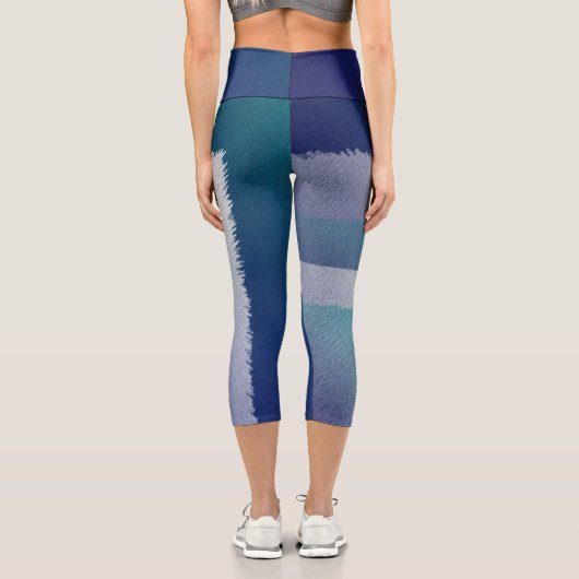 Leggings Capri bleu turquoise gris ex pastel (Verso)