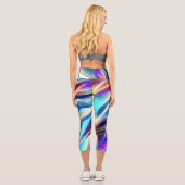 Leggings Capri Bleu Turquoise rose Jaune Blanc Vave Abstraction (Verso)