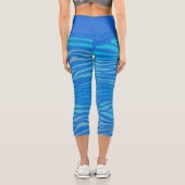 Leggings Capri Bleu zèbre rayures (Verso)