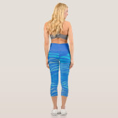 Leggings Capri Bleu zèbre rayures (Verso)