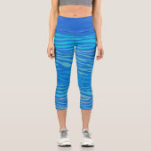 Leggings Capri Bleu zèbre rayures (Recto)