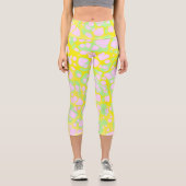 Leggings Capri Blobs roses (Recto)