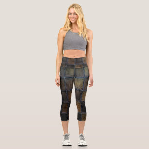 Leggings Capri Bloc de couleur neutre aspect corduroy