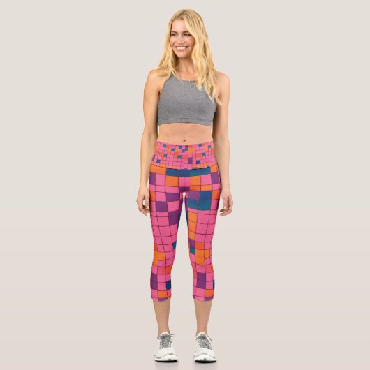 Leggings Capri Blocage rouge (Recto)