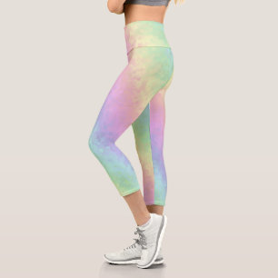 Leggings Capri Blocs dans Pastel Colors 3D Rainbow Art