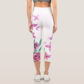 Leggings Capri Blossom éternel : Roses radieux en fleur (Verso)