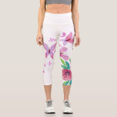 Leggings Capri Blossom éternel : Roses radieux en fleur (Recto)