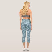 Leggings Capri Blue Grey Hexagon Geometric Pattern (Verso)