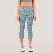 Leggings Capri Blue Grey Hexagon Geometric Pattern (Recto)