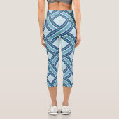 Leggings Capri Blue Lines Pattern (Verso)