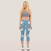 Leggings Capri Blue Lines Pattern (Recto)