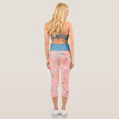 Leggings Capri Blue Mint Vert Corail Blanc Rouge Rose Terrazzo Ar (Verso)