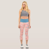 Leggings Capri Blue Mint Vert Corail Blanc Rouge Rose Terrazzo Ar (Recto)