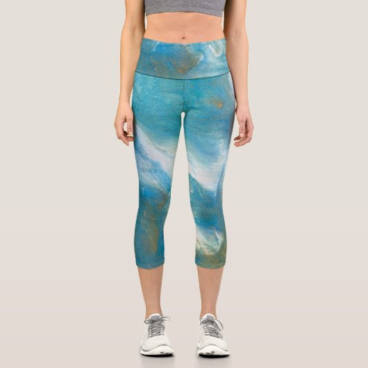 Leggings Capri Blue Ocean 1 High Waisted Capris (Recto)