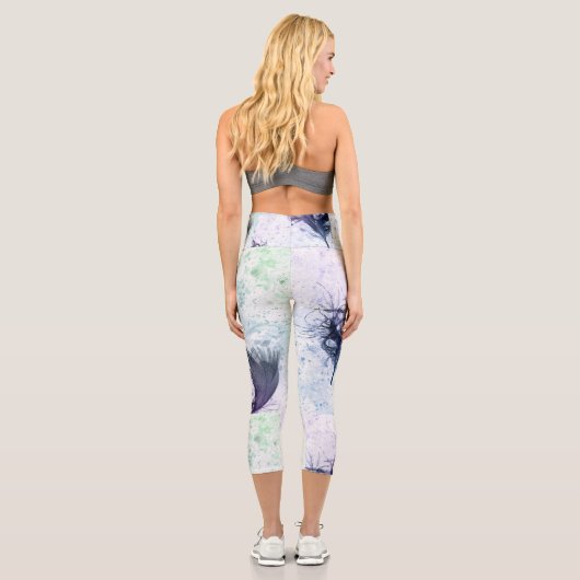 Leggings Capri Blue Purple Feather Lite (Verso)