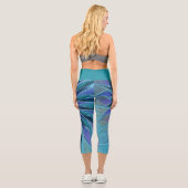Leggings Capri Blue Purple Flower Dream Abstrait Fractal Art (Verso)