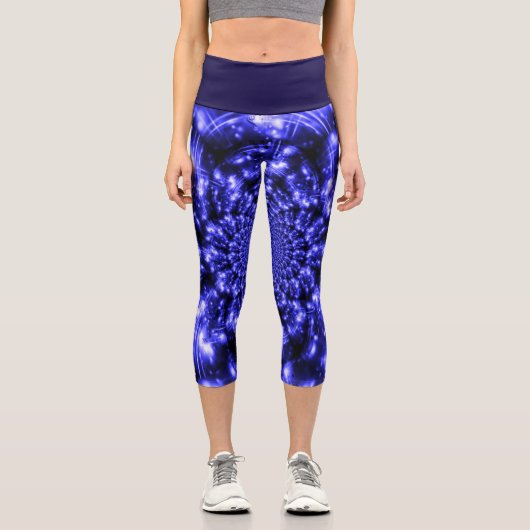 Leggings Capri Blue Sparkling Lights (Recto)