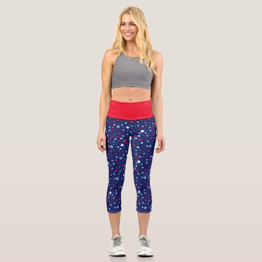 Leggings Capri Blue Stars Imprimer Capri féminin (Recto)