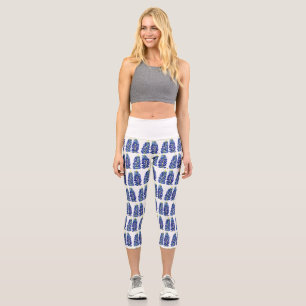 Leggings Capri Bluebonnets Texas Flowers Fleur sauvage Aquarelle