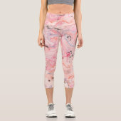 Leggings Capri Blush rose, gris et marbrage violet (Recto)