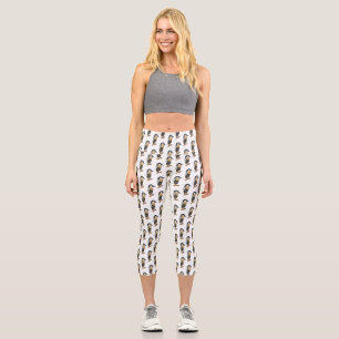 Leggings Capri Boat-billed heron bird cartoon