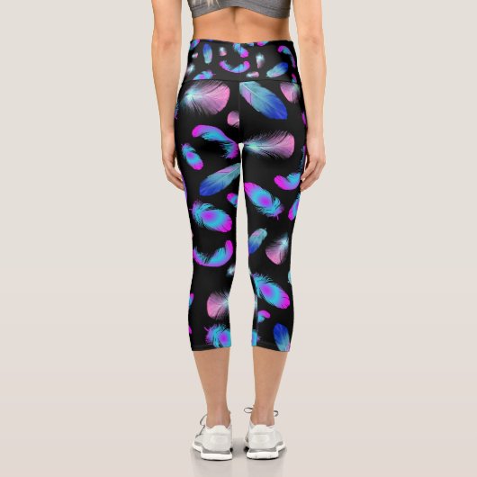 LEGGINGS CAPRI BOHO BLUE ROSE MOTIF (Verso)