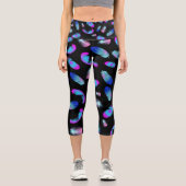 LEGGINGS CAPRI BOHO BLUE ROSE MOTIF (Recto)