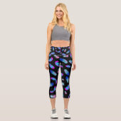 LEGGINGS CAPRI BOHO BLUE ROSE MOTIF (Recto)