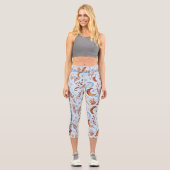 Leggings Capri Boho Chic Celestial Blues & Earthy Browns (Recto)