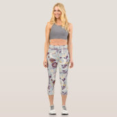 Leggings Capri Boho Chic Enchanted Lunes - Blues doux & Ethereal (Recto)