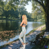 Leggings Capri Boho Chic Floral Celestial, Soft Pastels Whimsical