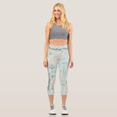 Leggings Capri Boho Chic Floral Celestial, Soft Pastels Whimsical (Recto)