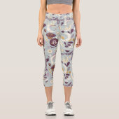 Leggings Capri Boho Chic Lunes Enchantées - Blues Douces & Éthéré (Recto)