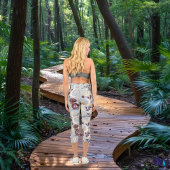 Leggings Capri Boho Chic Lunes Enchantées - Blues Douces & Éthéré