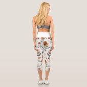 Leggings Capri Boho Floral Geometry – Earthy Wildflower (Verso)