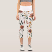 Leggings Capri Boho Floral Geometry – Earthy Wildflower (Recto)