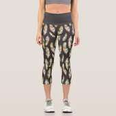 Leggings Capri Boho Style Plumes Motif (Recto)