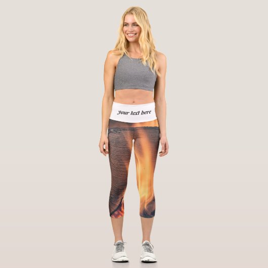 Leggings Capri Bois au feu (Recto)